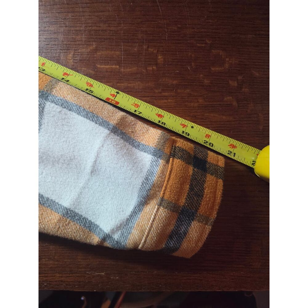 HFX Women's Plaid Flannel Shirt Jacket Shacket Relaxed Fit Mustard/ White Sz S - Picture 7 of 9